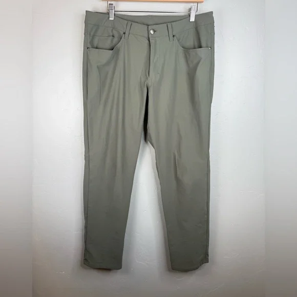 Lululemon ABC Classic-Fit 5 Pocket Pant 32L Warpstreme Army Green Size 34 - Picture 4 of 12